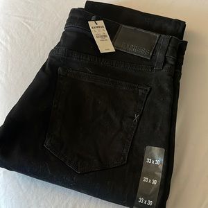 Men's Express Dark Black Jeans - Stretch Slim Fit - 33x30